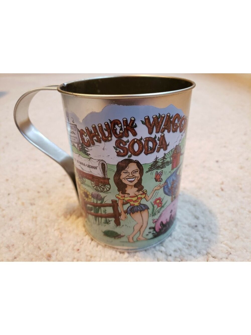 Chuck Wagon Old Fashioned Soda Tin Mug Cup
